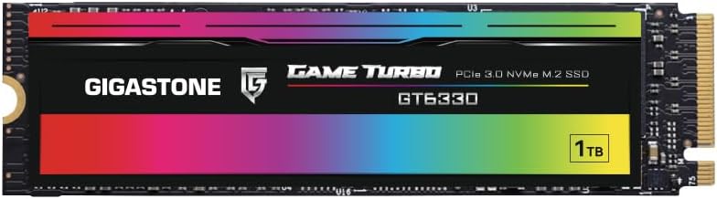 Gigastone M.2 SSD 1TB PCIe 3.0 NVMe SSD 3,400MB/s Internal Gaming Solid State Hard Drives Upgrade PC Laptop Storage High Speed Response for Gamers Graphic Design Creators IT Pros PCIe Gen3x4