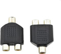 Hahiyo 3 RCA F-2x3.4 RCA F Stereo Plug Interconnect Audio One Male 3.4mm(1/8inch) Two Male 3mm(1/8inch) Adapter Splitter Good Signal Sound Snap Tight Not Wobble for Headphone Guitar Black 2pcs