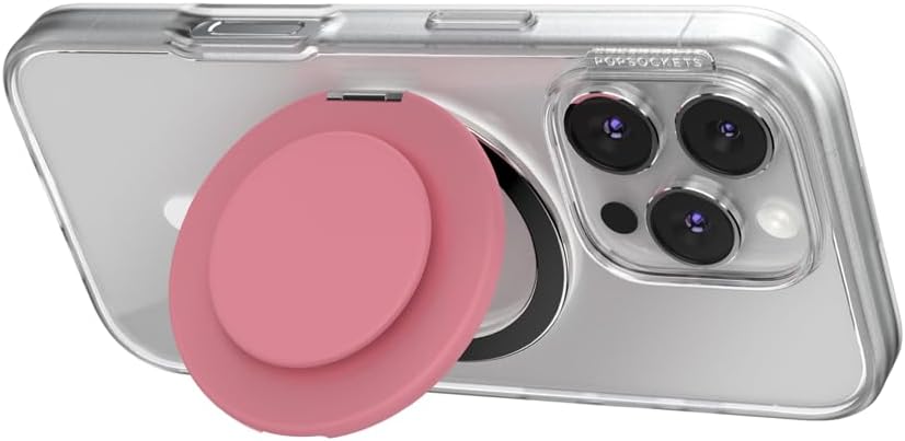 PopSockets Kick-Out Grip for MagSafe, Phone Grip with Built-in Phone Stand, Adjustable Kickstand for Portrait or Landscape, Strong Magnetic Hold, Wireless Charging Compatible - Putty