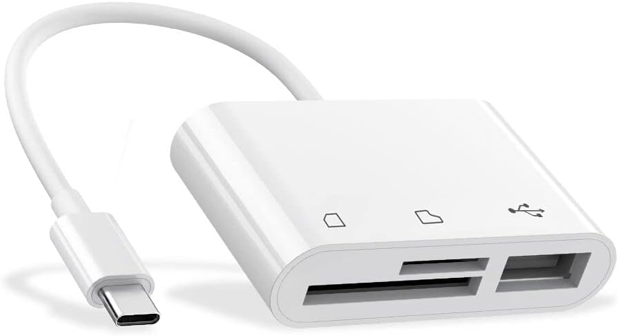 RayCue USB C to Micro SD TF Memory Card Reader, 3-in-1 USB Camera Card Reader Adapter Compatible with iPhone 15,iPad Pro, MacBook Pro/Air, Chromebook XPS, Galaxy S10/S9 and More USB C Devices