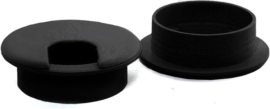 2pcs 2 Inch Desk Wire Cord Cable Grommets Hole Cover for Office PC Desk Cable Cord Organizer Plastic Cover (Black-2Pcs)