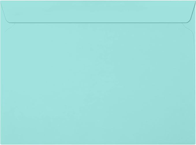 LUXPaper 9 x 12 Booklet Envelopes | Seafoam Blue | 80lb. Text | 50 Qty by LUXPaper
