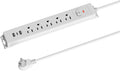 10 Ft Power Strip Surge Protector with USB Ports, Flat Plug Extension Cord, 5 AC Outlets and 3 USB Charging Ports, Wall Mountable, ETL Listed – White for Home, Office, Dorm