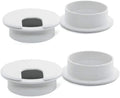 4pcs 2 Inch Desk Wire Cord Cable Grommets Hole Cover for Office PC Desk Cable Cord Organizer Plastic Cover (White-4Pcs)