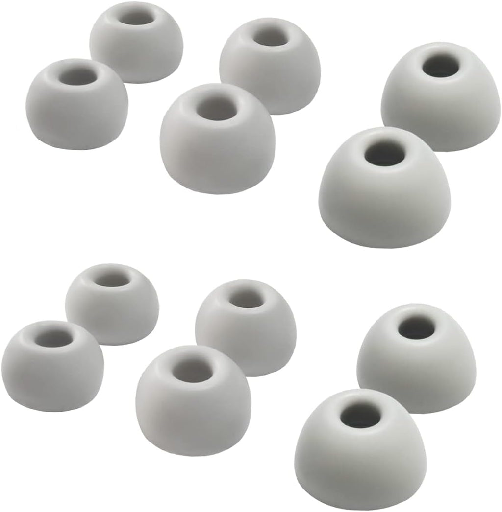 Silicone Earbuds Tips for Beats Fit Pro/Beats Studio Buds Ear Tips Replacement for Beats Earbuds 6 Pairs LMS Gray White