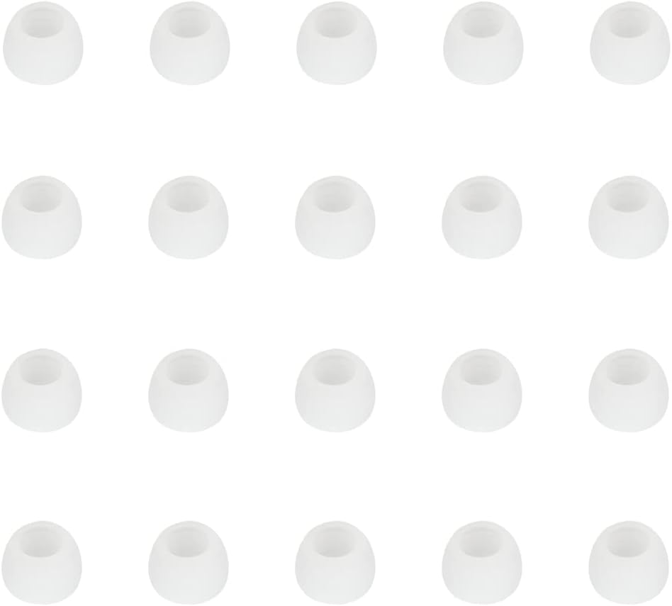 Silicone Small Replacement Earbud Tips Eartips for in- Ear Headphones Rubber Tips Earbud Replacement Earbuds Cap 10 Pairs (White)