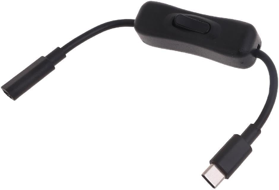 USB-C Extension Cable with Inline On/Off Switch - 6ft Power Control for Monitors, Printers and Gaming | Gold-Plated Connectors and 4K Video Support (Black)