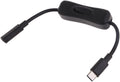 USB-C Extension Cable with Inline On/Off Switch - 6ft Power Control for Monitors, Printers and Gaming | Gold-Plated Connectors and 4K Video Support (Black)