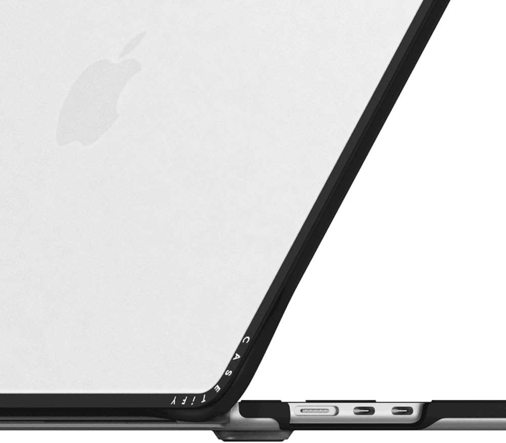 CASETiFY Impact MacBook Air 15" (M2-M4) Case [Cushioned Impact Corners/Scratch-Resistant/Anti-Slip Grip] - Lazy Daisy - Clear Black