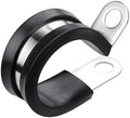 LOKMAN 20 Pack 1 Inch Stainless Steel Cable Clamp, Rubber Cushioned Insulated Clamp, Conduit Wire Holder Strap Clips for Tube, Pipe or Wire Cord Installation