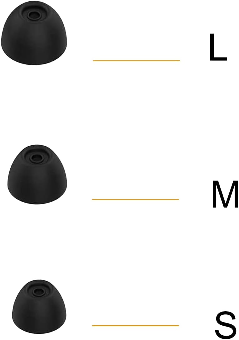 Silicone Earbuds Tips for Galaxy Buds 2 Replacement Ear Tips for Samsung Galaxy Buds+/Galaxy Buds PE, 6 Pairs LMS Black