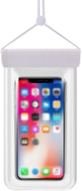 1PCS Waterproof Phone Case - Universal Fit for iPhone 14/13/12 & Android Phones - Submersible Up to 100ft for Kayaking, Fishing, Rain,etc.(Black/White/Pink) (White)
