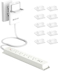 6FT Ultra-Thin Flat Plug Power Strip with 5 Outlets & 3 USB Ports | Child & Pet-Safe, 1625W, Wall-Mounted Cord Organizer, Universal Size Outlet & Plug Concealer with Cord Clips(UL Listed)