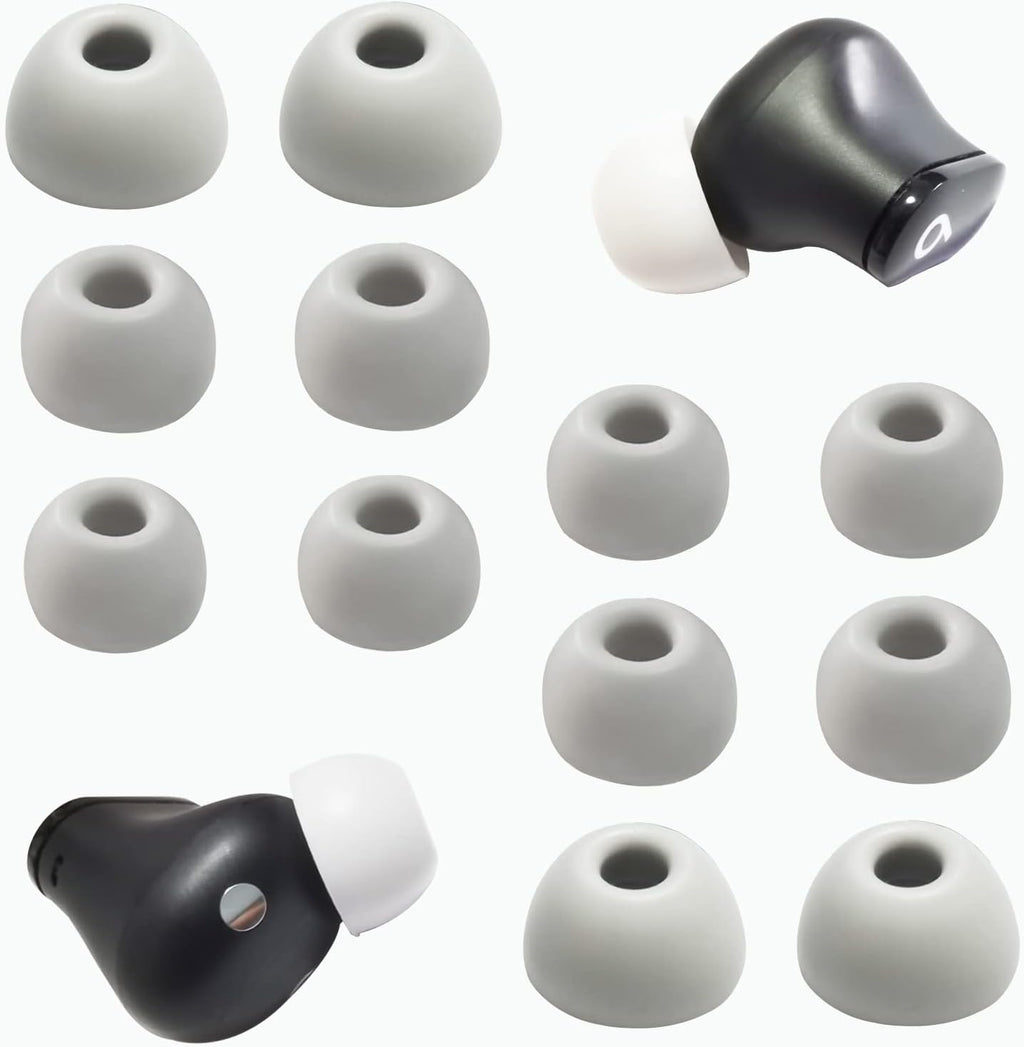 Silicone Ear Tips for Beats Studio Buds - Replacement Earbuds Cover, 6 Pairs, LMS Gray White