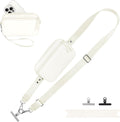 Clip and Go Strap for Phone with Wallet Crossbody, Adjustable Phone Lanyard with Detachable RFID Wristlet Wallet, Cream (L)