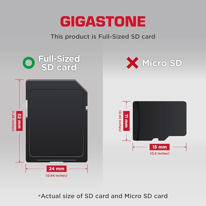 GIGASTONE 16GB SD Card UHS-I U1 Class 10 SDHC Memory Card High-Speed Full HD - Image 2