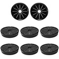 8PCS Cable Grommets, 2"(50mm) Desk Hole Cover Petal Shaped Buckle Type Nylon Snap Bushing Grommet, Wire Hole Cover Insert for Cables and Cords Management and Protection of Cabinet, Black