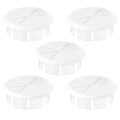 2-3/8" White Desk Grommet, JTemgle Flexible Cable Grommet Rubber Cable Hole Cover Wire Organizer Caps Desktop Cord Management for Home Office TV Stands Tabletops, 5 Pieces