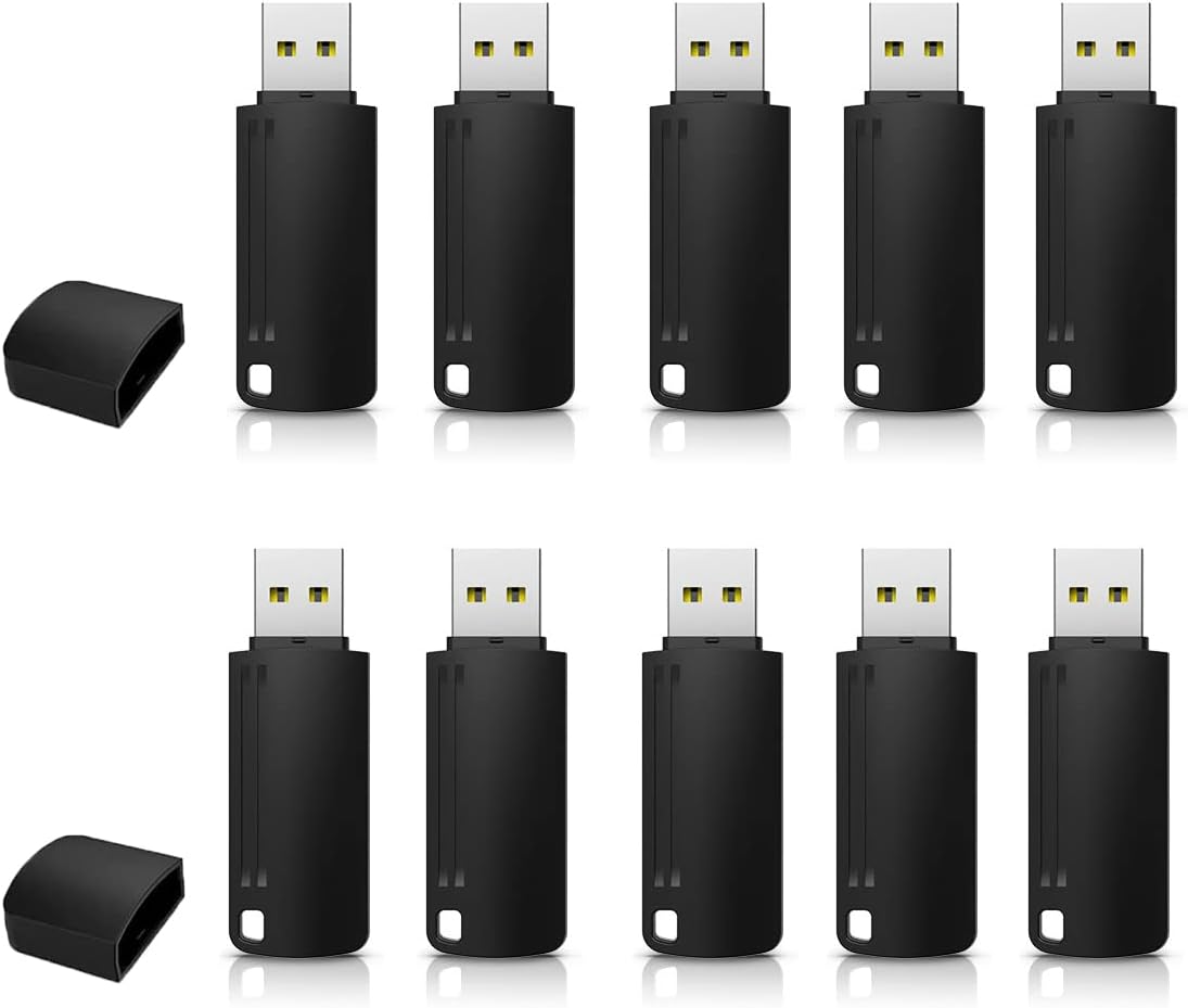 KEXIN 8GB Flash Drive Thumb Drive 10 Pack 8G USB Flash Drive Bulk Memory Stick with LED Indicator, Flash Drives Design in Snap Cap