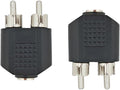 Hahiyo 3.2 F-2x3.2 RCA M Stereo Plug Interconnect Audio Two Males 3.2mm(1/8inch) and one Female 3.2mm(1/8inch) Adapter Splitter Good Signal Sound Snap Tight Not Wobble for Headphone Guitar Black 2pcs