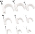 Pro-Grade, Cable Clips with Steel Nails 4mm - 14mm Wire Holders and Tacks in 9 sizes, 100 Per Size. Durable, UV Resistant Plastic Clips Help Organize Coax, Ethernet, Cat5, Cat6 and Other Cords.