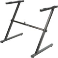 Stage Rocker Z-Style Keyboard Stand, Adjustable Width for 61/88 Key Keyboards, Sturdy & Durable Digital Piano Stand, Easy Storage, Sleek Black.