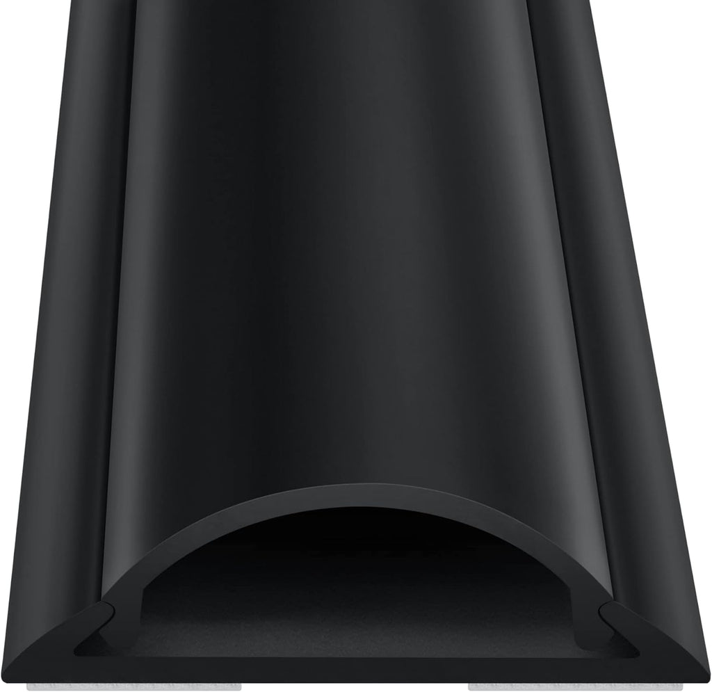 ZhiYo Cord Hider Floor 68in(4xL17in), Rigid PVC Floor Cord Cover, Hard PVC Floor Wire Cover, Floor Cable Cover for Cable Management Floor, Cable Floor Cover Black, Cord Cavity - 1in W x 0.35in H