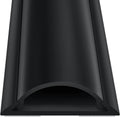 ZhiYo Cord Hider Floor 68in(4xL17in), Rigid PVC Floor Cord Cover, Hard PVC Floor Wire Cover, Floor Cable Cover for Cable Management Floor, Cable Floor Cover Black, Cord Cavity - 1in W x 0.35in H