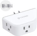 TROND 2 Prong to 3 Prong Outlet Adapter, 3-Way Angled Plug Extender with 3 AC Sockets, Wall Splitter for Non-Grounded Outlets in Old House, Cruise Essentials, White