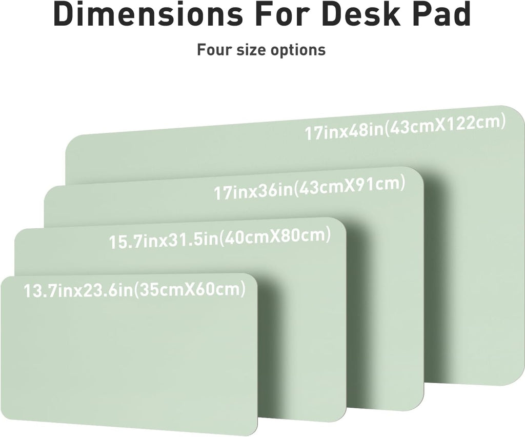 Aothia Large PU Leather Desk Pad Protector – Non-Slip Mouse Pad & Writing Mat for Office/Home, Waterproof, Easy to Clean (31.5" x 15.7", Aqua)
