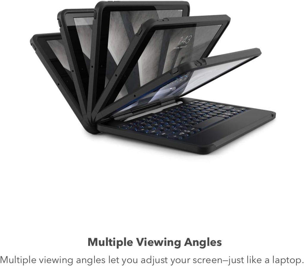 ZAGG Rugged Book iPad Pro 11-inch (M4) Keyboard Case - Durable Magnetic-Hinged, 6.6 Feet Drop Protection, Backlit Laptop-Style Keys, Multi-Device Pairing, Detachable Keyboard