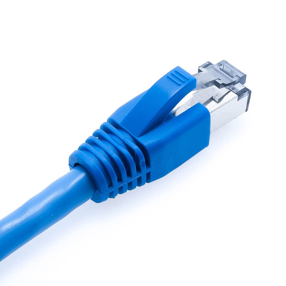 50-Pack RJ45 Boot Cover, Cat6A Cat7 Ethernet Network Cable Strain Relief Boot for 6.5-8.0mm Ethernet Cable (Hole Diameter: 8.0mm, Blue)