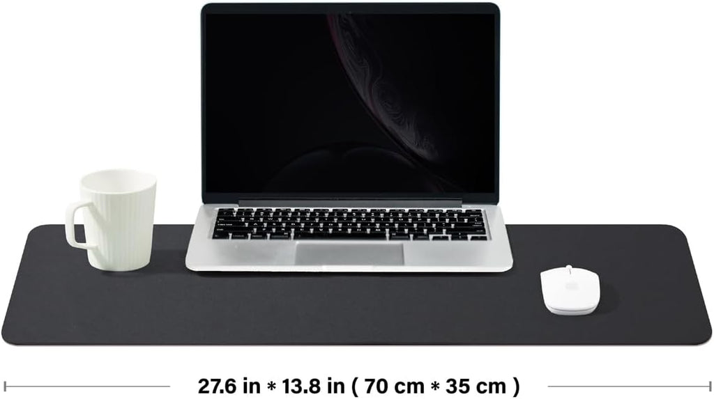 Cork Desk Mat - Dual-Sided Desk Pad for Office and Home - Desk Organization and Accessories - Ideal for Large Mouse Pad and Desk Mats on Top of Desks(Black,27.6"x 13.8")