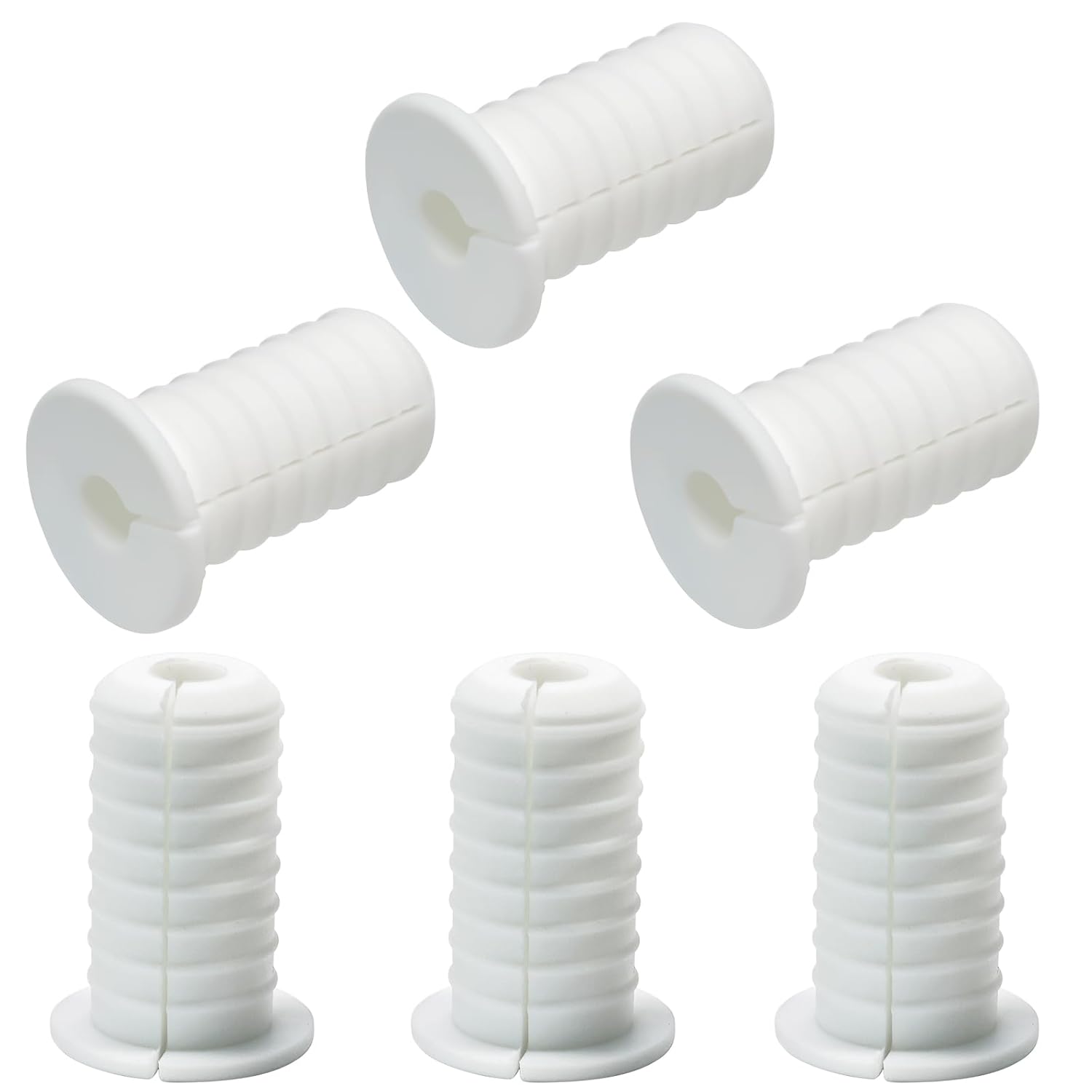 6pc Starlink Cable Grommet 3/4" Silicone Anti-Slip Waterproof Wall Hole Pass Through Split Cable Bushings for TV Wire Ethernet Cord, Starlink Cable Routing Kit Accessories,38mm/1.5"Ht, White