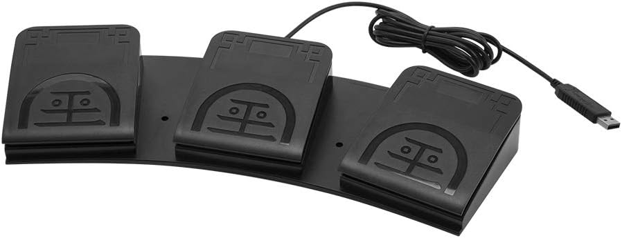 iKKEGOL Upgraded USB Triple Foot Pedal Switch Control 3 Three Key Footswitch Program Customized Computer Keyboard Mouse Game Action HID