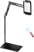 Floor Stand for Kindle with Remote Page Turner, Holder Stand for Reading in Bed with Clicker – for Kindle Paperwhite, Oasis,Tablet, iPhone and More 4.7-11 inch,Pink Remote