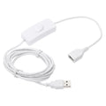 MECCANIXITY USB Extension Cable with ON/Off Toggle Switch 2m USB Male to Female Extension Cord for Desk Lamp Fan LED Light Strip White Pack of 1