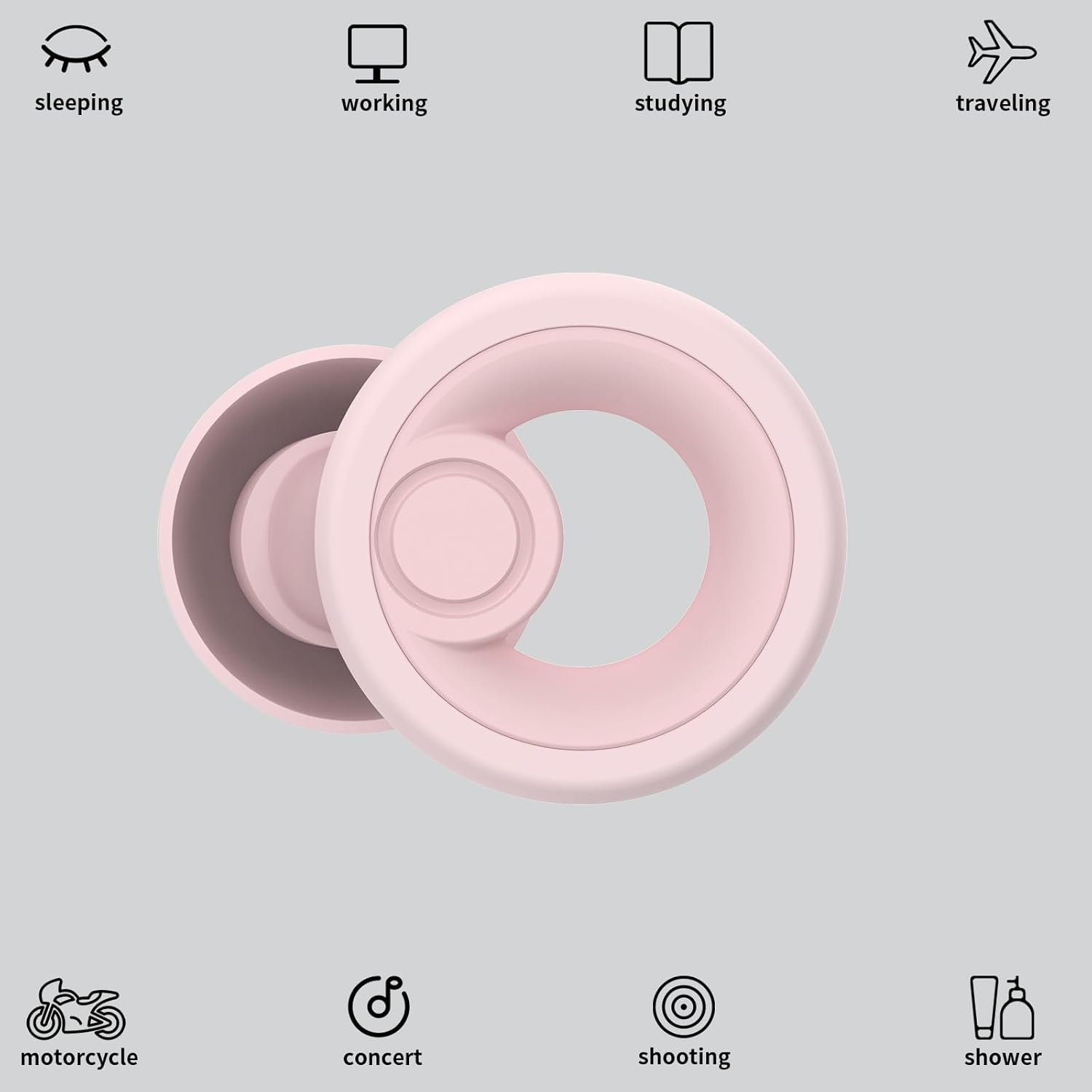 Ear Plugs for Noise Cancelling Ear Protection EarPlugs for Sleep,Concerts,Work,Study,8 Size Eartips with Small Box,Perfect -30dB Silicone Earplugs for Noise Reduction