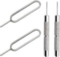 4 Pcs SIM Card Removal Openning Tool Tray Eject Pins Needle Opener Ejector Compatible with All iPhone Apple iPad HTC Samsung Galaxy Cell Phone Smartphone Watchchain Link Remover (Style A)