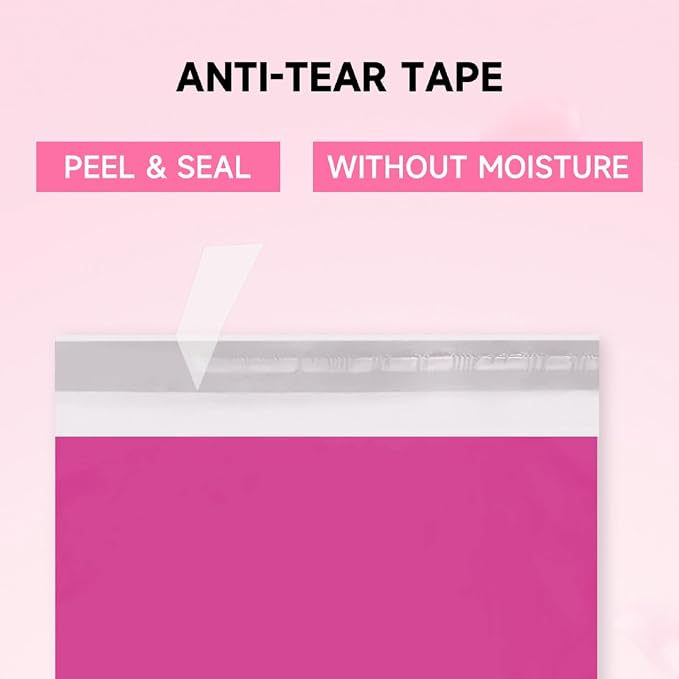 Pink Poly Mailers 14.5x19 Inch, 100 Pack, Shipping Bags | Self-seal package bags - Image 3