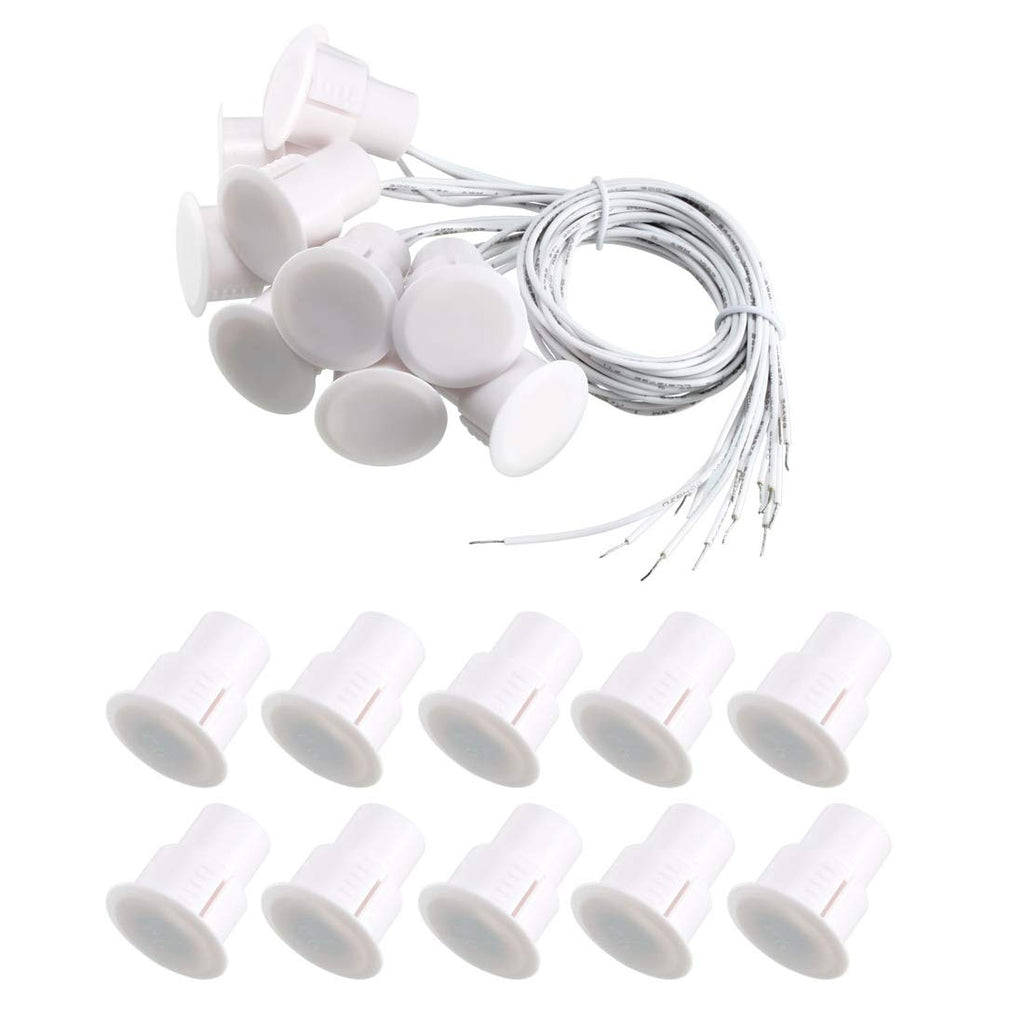 Magnetic Reed Switch RC-36 NC Recessed Wired Window Door Contact Sensor for Home Security and Burglar Alarm Systems 10 Pcs (Pack of 5)