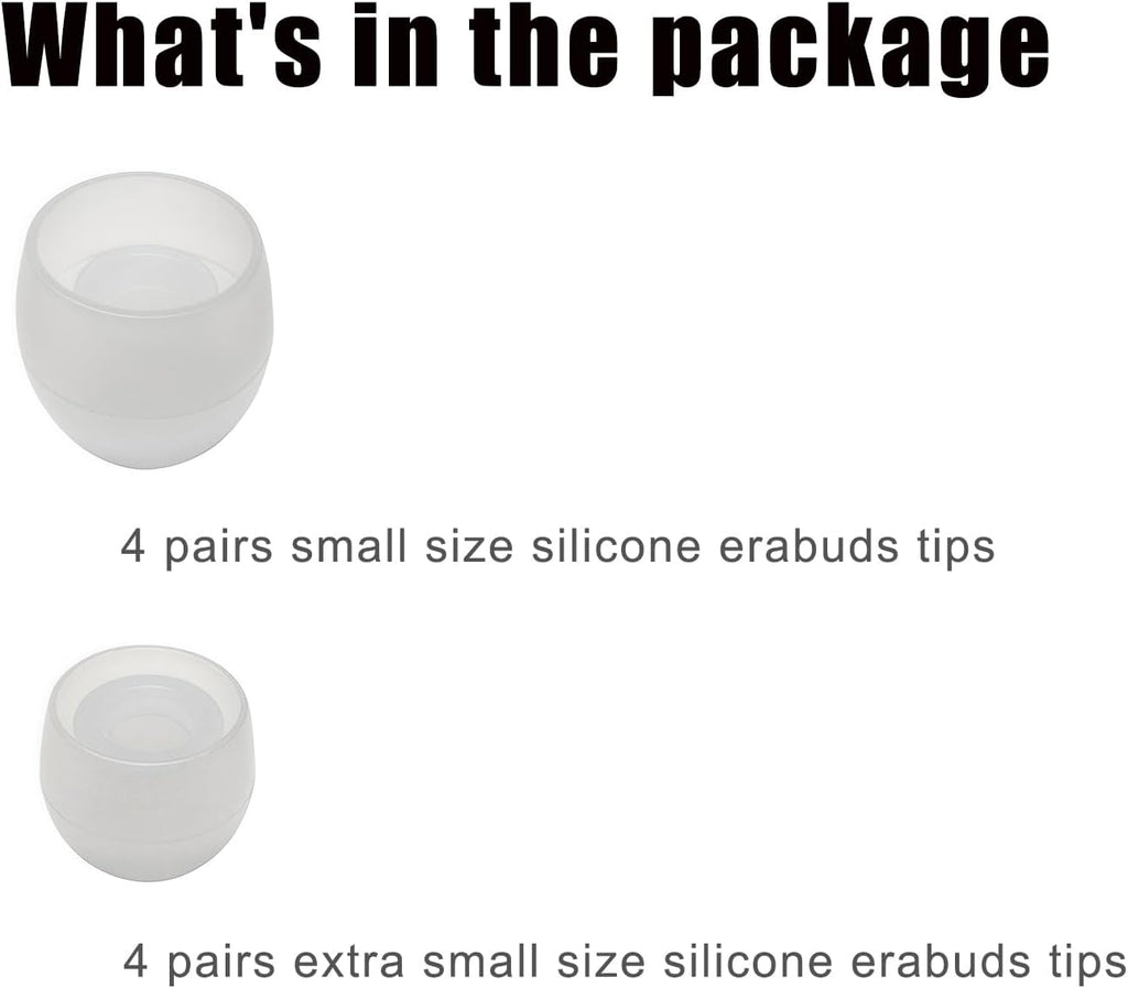 8 Pairs Extra Small Earbuds Tips, Silicone Ear Tips Universal, Silicone Earbud Tips Replacement Transparent