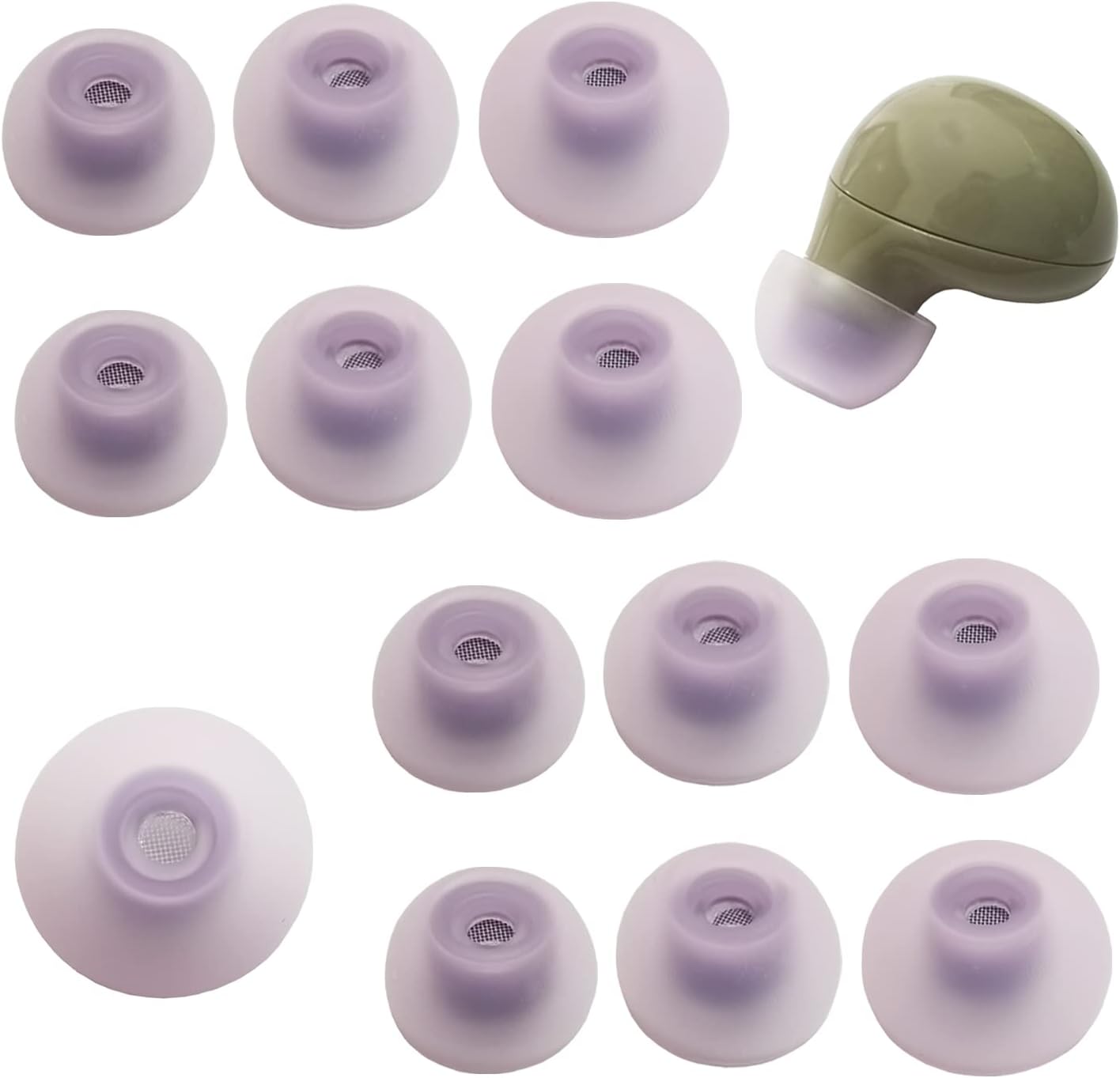 Silicone Ear Tips for Galaxy Buds 2 Replacement Earbud Tips, 6 Pairs LMS Purple