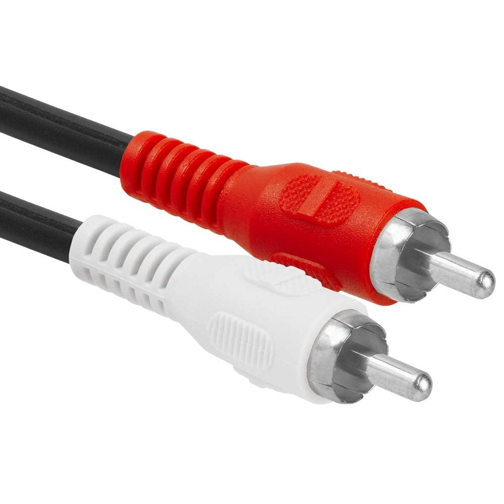 Cmple - 2 RCA Male to 1 RCA Female Stereo Audio Y-Cable, 2 Plugs to 1 Jack Y-Adapter Subwoofer Cable (5 Pack)