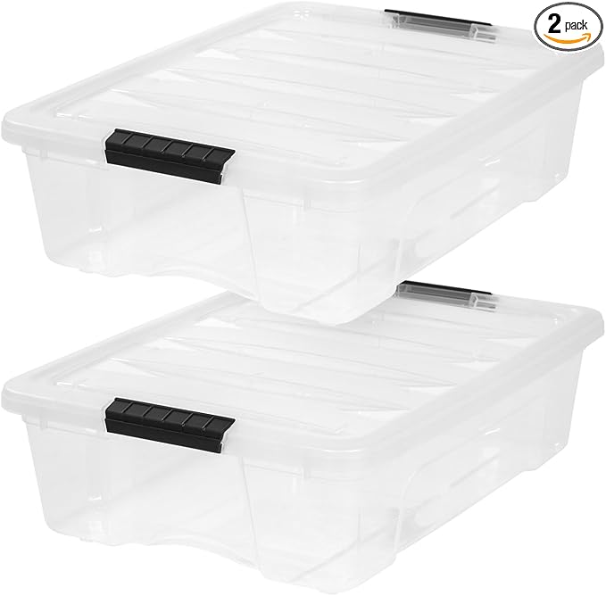 IRIS USA 27 Qt Stackable Plastic Storage Bins by IRISUSA