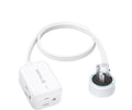 TROND 360° Rotating Flat Plug Extension Cord Surge Protector 1.5ft, Small Power Strip with 900 Joules, 3 Side Grounded Outlets, 13A, SPT 16/3 Gauge Wire for Indoor Home Office Dorm Room Travel, White