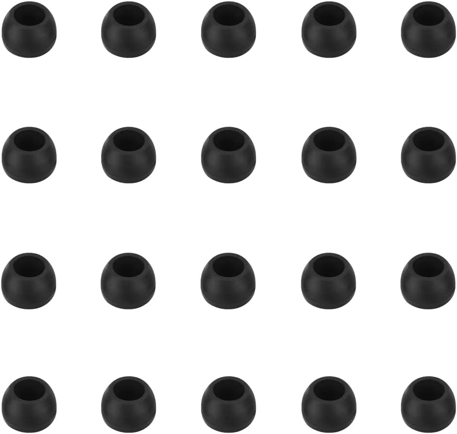Silicone Small Replacement Earbud Tips Eartips for In-Ear Headphones Rubber Tips Earbuds Cap 10 Pairs (Black)