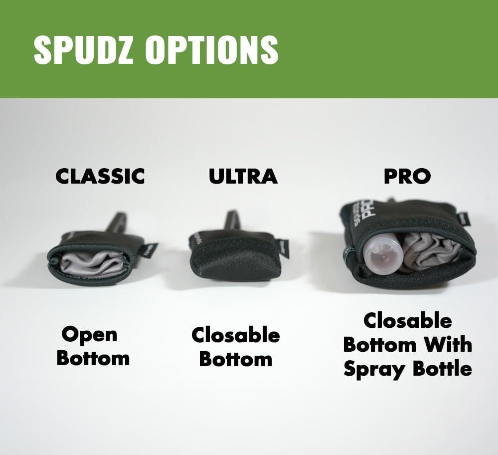 SPUDZ Ultra Microfiber Lens Cleaner – Closable Pouch, Clip-On, Washable – for Optics, Scopes, Glasses | Snow Sheds, 6 x 6 Inch