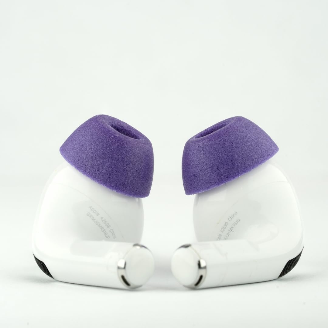 Comply TrueGrip MAX | Premium Memory Foam Replacement Earbud Tips for Apple AirPods Pro 1 & 2 | Long Lasting Comfort, MAX Durability, Secure Fit, Superior Noise Isolation| Purple (Medium) (1 Pair)