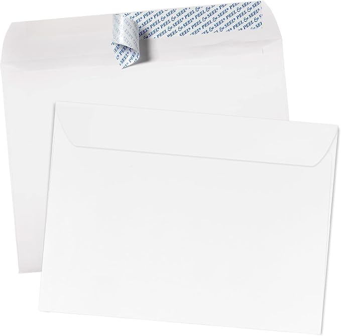LUXPaper 9 x 12 Booklet Envelopes | Peel & Press | White | 28lb. Text | 50 Qty - Image 2
